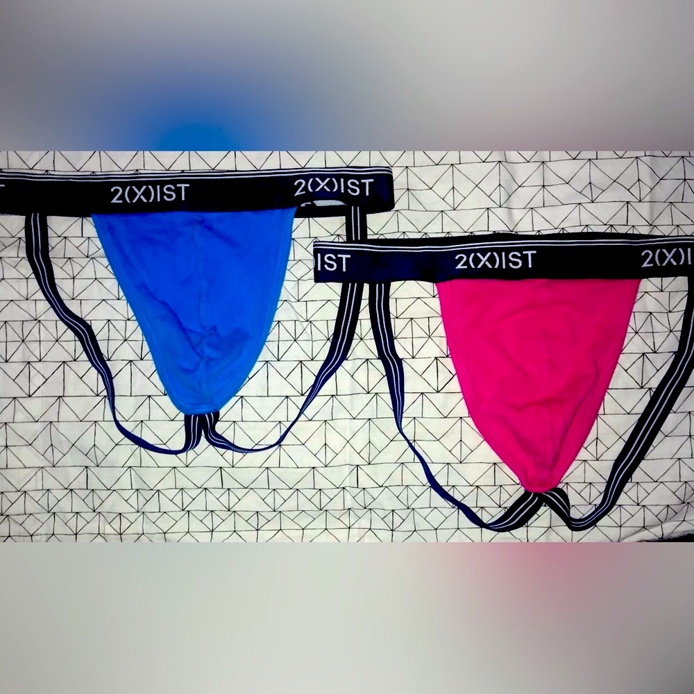 2xist COTTON STRETCH JOCK STRAPS. 1-blue and 1-pink. Excellent Condition Size  M - Picture 6 of 7